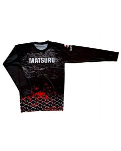 Rashguard lange mouw Zwart/Rood