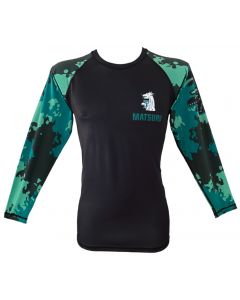 Rashguard lange mouw Zwart/Groen