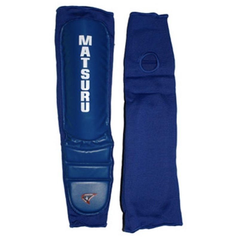 Scheen-en Wreefbeschermer (911) PU/ Stof Blauw