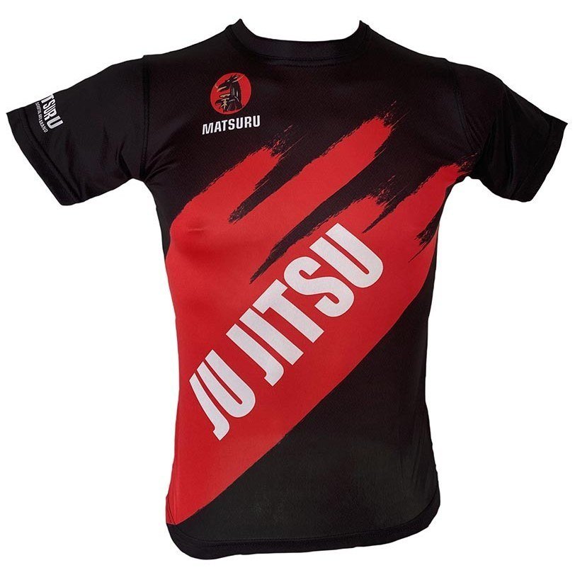 Korte Mouw Ju Jitsu Zwart / Rood