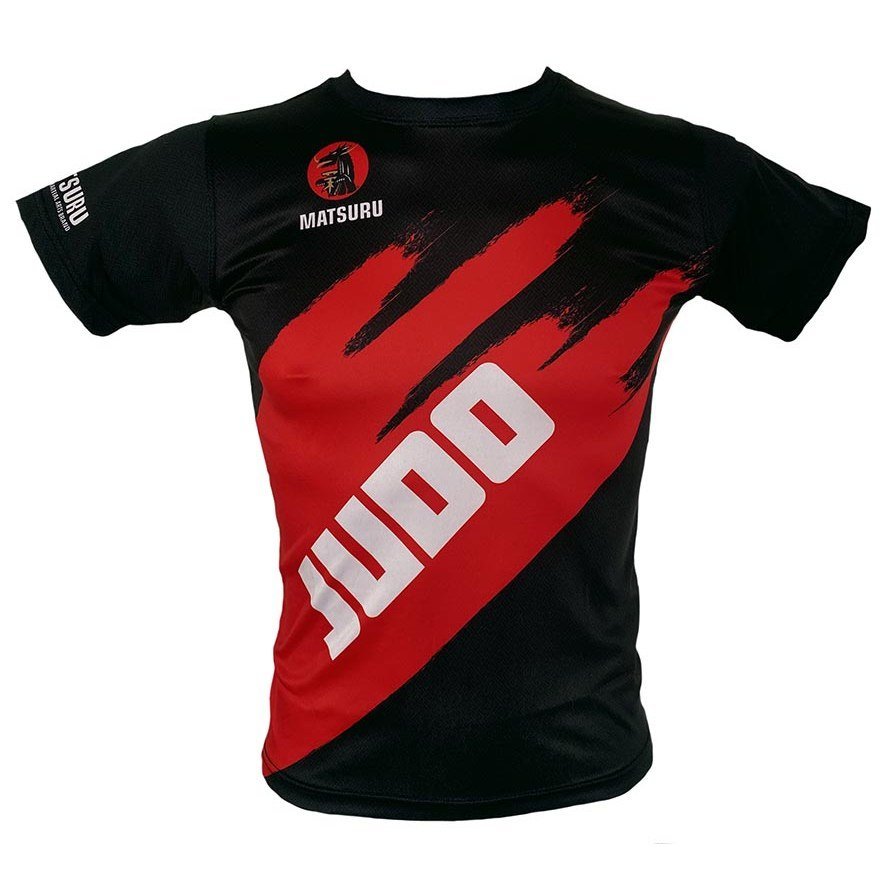 Korte Mouw Judo Zwart / Rood