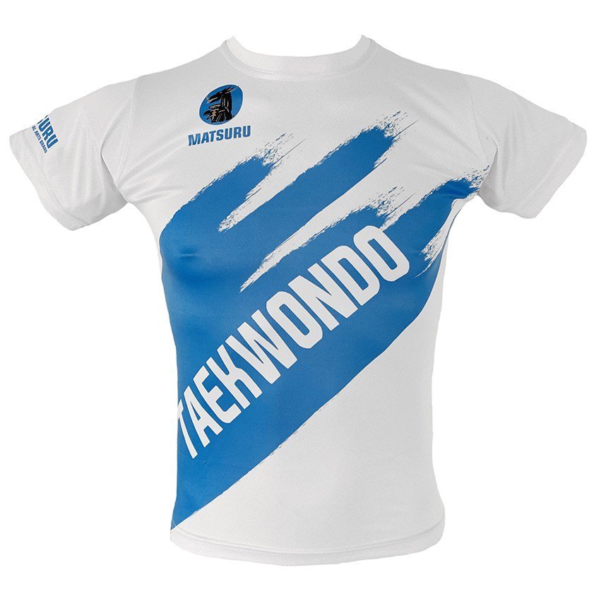 Korte Mouw Taekwondo Wit/Blauw